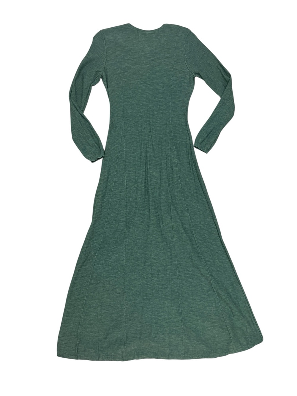 Free People Beach Dark Teal Linen-Blend Long Sleeve Maxi Dress - Picture 2 of 6